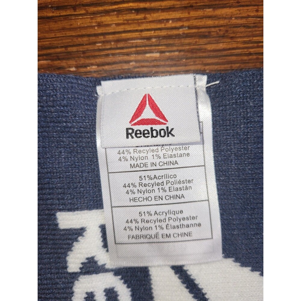 Reebok Rally Scarf Navy Blue Red White Fringe Winter Knit Sports Style RBW123WM - Picture 4 of 9